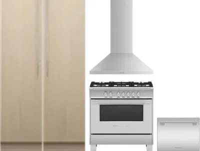 5 Piece Package Includes Refrigerator, Freezer, Range, Hood And Dishwasher
